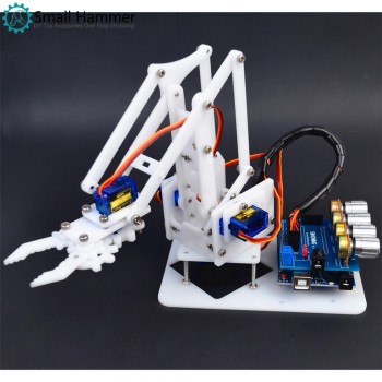 Creative Electric Metal Toy Remote Control DIY Assembly Robot Arm 4 Degrees Of Freedom Plastic Science Teaching Kit New