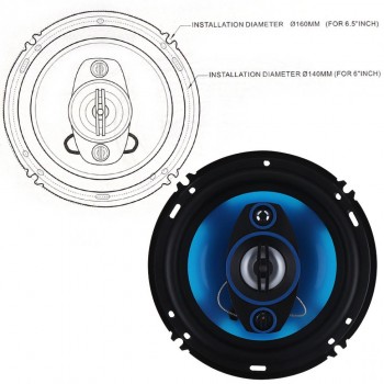 2pcs 6.5Inch 180W 3 Way Auto Car Loudspeaker Coaxial Speakers Horn Audio Music Stereo Full Range Frequency Hifi Vehicle Speaker