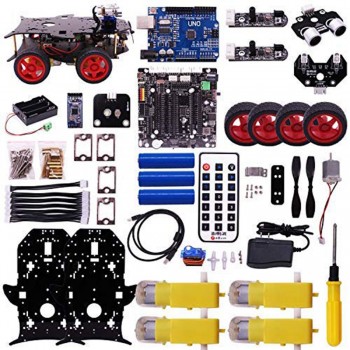 Robot Car 4WD Programming Stem Education off-road light Tracking Robot Toys with Tutorial for Arduino with for UNO R3 Mainboard