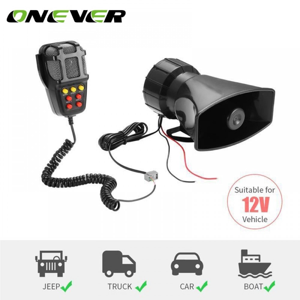 Car Siren Alarm Speaker Holder Tone Sound Car Recording Emergency Siren Car Siren Horn Mic PA Speaker System Amplifier Hooter