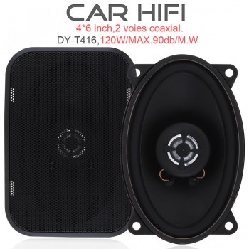 1Pair 4*6 Inch 120W Car HiFi Coaxial Speaker Universal Vehicle Door Auto Audio Music Stereo Full Range Frequency Speakers