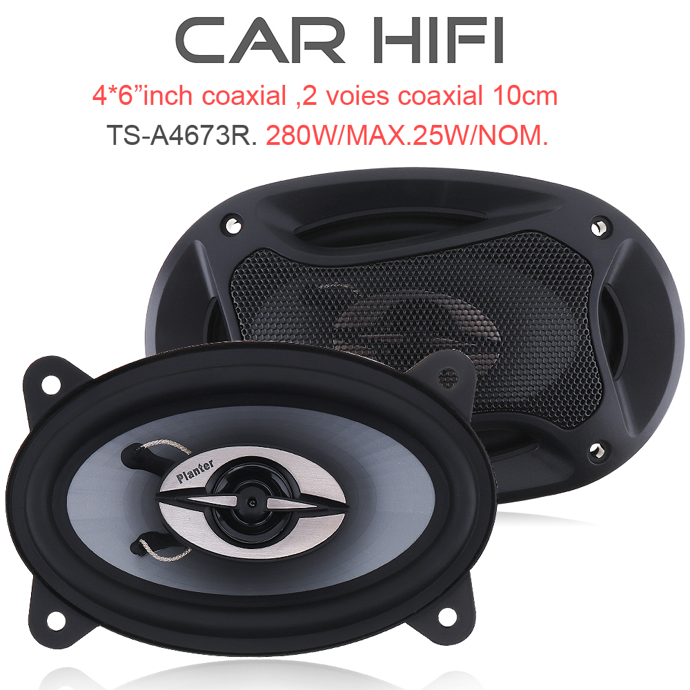 2pcs 4*6 Inch 280W Car HiFi Coaxial Speaker Vehicle Door Auto Audio Music Stereo Full Range Frequency Speakers for Car