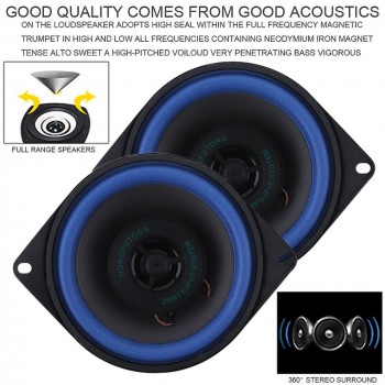 2pcs 4 Inch 40W 12V Car HiFi Coaxial Speaker Vehicle Door Auto Audio Music Stereo Full Range Frequency Loudspeaker for Cars