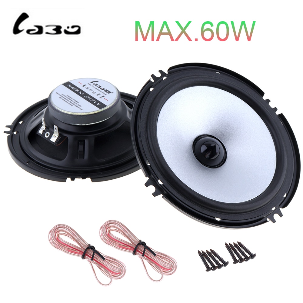2pcs 6.5 Inch 60W Auto Car Speaker Automobile Vehicle HiFi Audio Full Range Frequency Loud Speaker High Pitch Loudspeaker