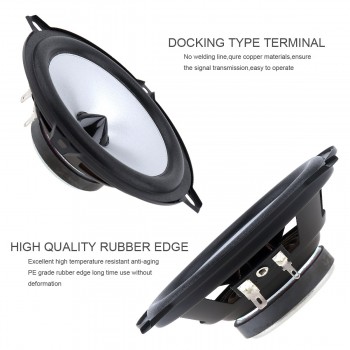 1Pair 5 Inch 88dB Car Coaxial Speaker 60W 2 Way Auto Hifi Full Range Frequency Sensitivity Power Loudspeaker
