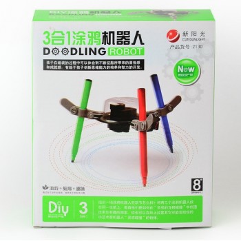 Fun 3-in-1 DIY Pen Doodle Robots Technology Education Assembling Small Inventions  Kids Learning Toys