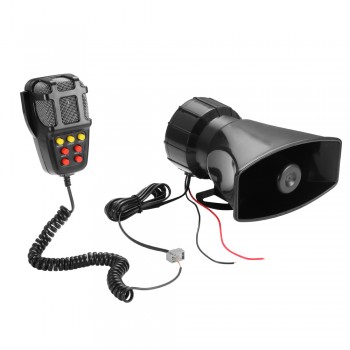 Car Alarm Horn 12V 100W Car Siren Vehicle Horn Mic PA Speaker System 7 Tone Loud Security Alarm
