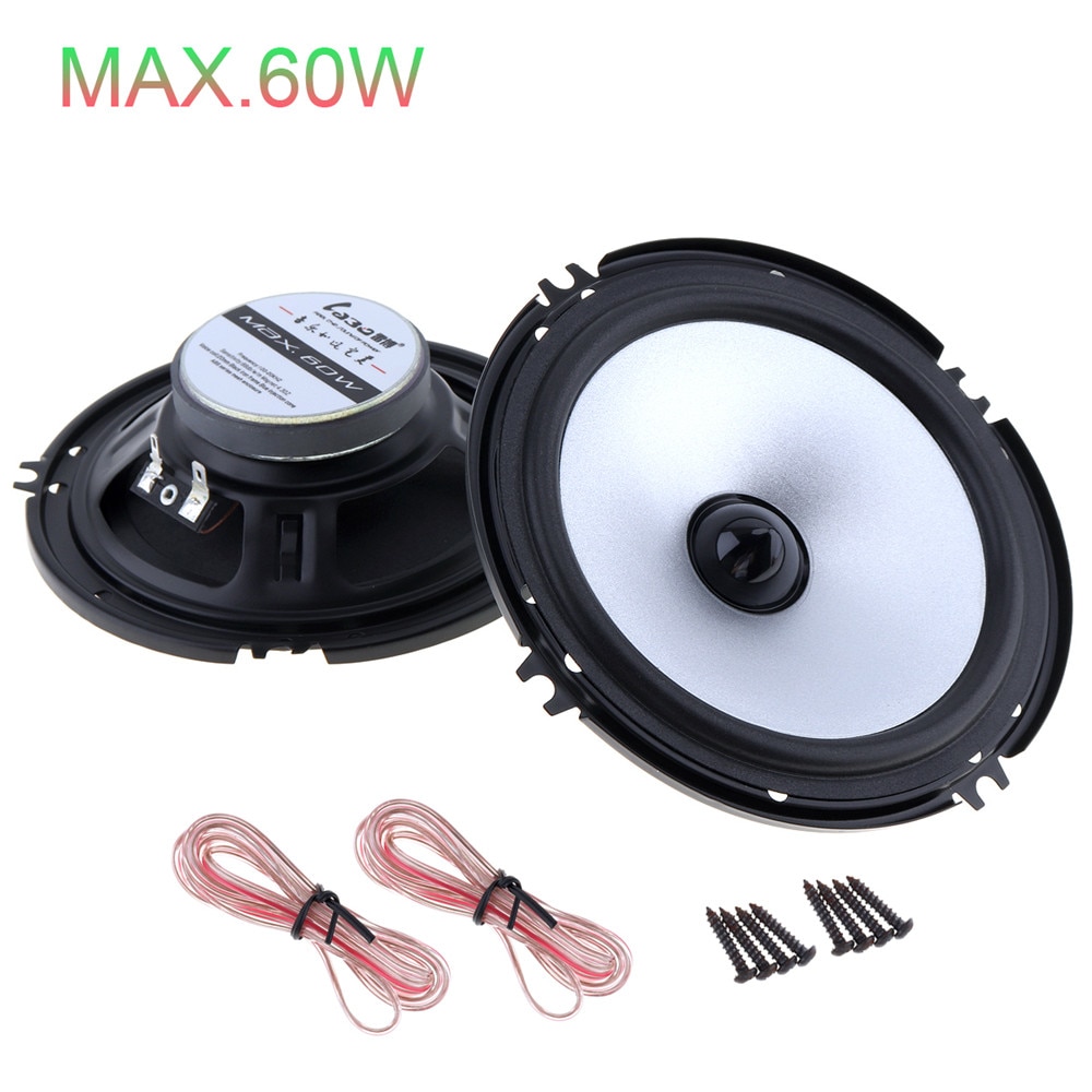 Universal DC 12V 1 Pair 6.5 Inch 60W Car Speaker Automobile Car HiFi Audio Full Range Frequency Speaker High Pitch Loudspeaker