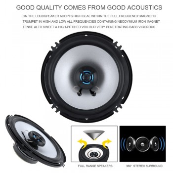 2pcs LaBo 6.5 Inch 100W 2 Way Car Coaxial Speaker Vehicle Door Auto Audio Music Stereo Full Range Frequency Hifi Loudspeaker