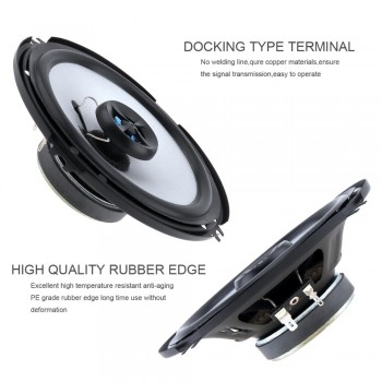 2pcs LaBo 6.5 Inch 100W 2 Way Car Coaxial Speaker Vehicle Door Auto Audio Music Stereo Full Range Frequency Hifi Loudspeaker