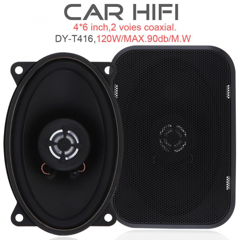 2pcs 4x6 Inch 120W Car HiFi Coaxial Speaker 12V Vehicle Door Auto Audio Music Stereo Full Range Frequency Loud Speakers