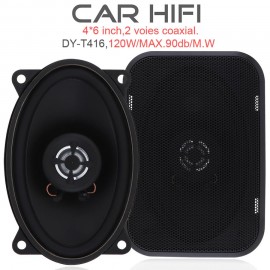2pcs 4x6 Inch 120W Car HiFi Coaxial Speaker 12V Vehicle Door Auto Audio Music Stereo Full Range Frequency Loud Speakers