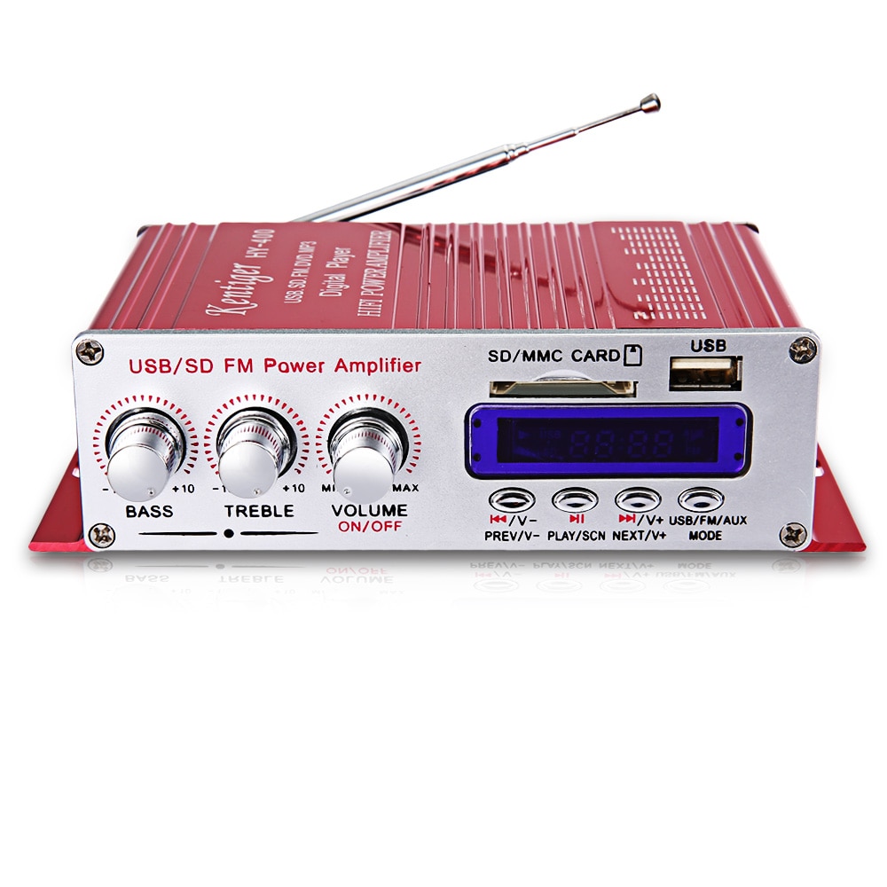 HY - 400 Stereo Super Bass Audio Digital Player Hi-Fi Car Power Amplifier with FM LCD Display support USB SD Mp3 Remote Control