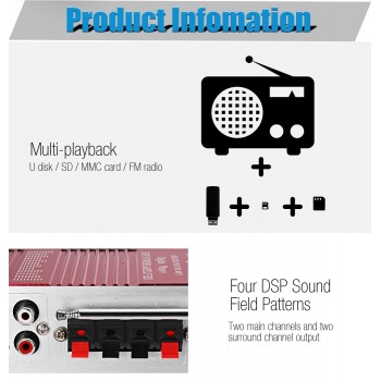 HY - 400 Stereo Super Bass Audio Digital Player Hi-Fi Car Power Amplifier with FM LCD Display support USB SD Mp3 Remote Control