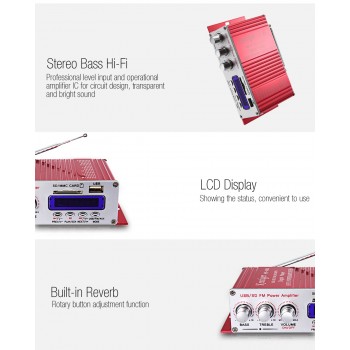 HY - 400 Stereo Super Bass Audio Digital Player Hi-Fi Car Power Amplifier with FM LCD Display support USB SD Mp3 Remote Control