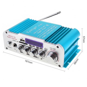 HY-803 2CH HI-FI Bluetooth Car Audio Power Amplifier FM Radio Player Support SD / USB / DVD / MP3 Input for Car Motorcycle