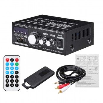 12V/220V 400W 2 CH bluetooth Car HiFi Stereo Amplifier USB SD FM Radio Power Stereo Car Amplifier Audio Home Amplifier