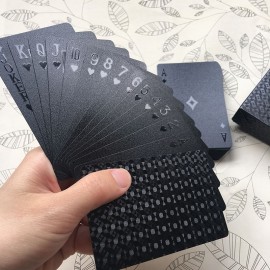 Black Golden Playing Cards Game Collection Cards Poker Set Plastic Durable Waterproof Kids Adults Games Toys Gifts Creative Fun