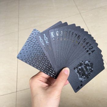Black Golden Playing Cards Game Collection Cards Poker Set Plastic Durable Waterproof Kids Adults Games Toys Gifts Creative Fun