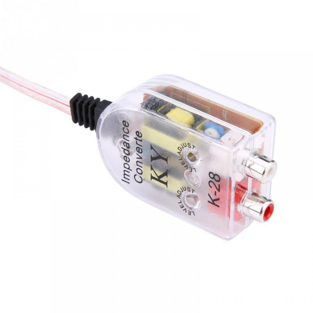 Adjustable Car Speaker to RCA Level Adaptor High to Low Sockets Auto Line Out Audio Comverter Sound Subwoofer Amplifier
