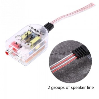 Adjustable Car Speaker to RCA Level Adaptor High to Low Sockets Auto Line Out Audio Comverter Sound Subwoofer Amplifier