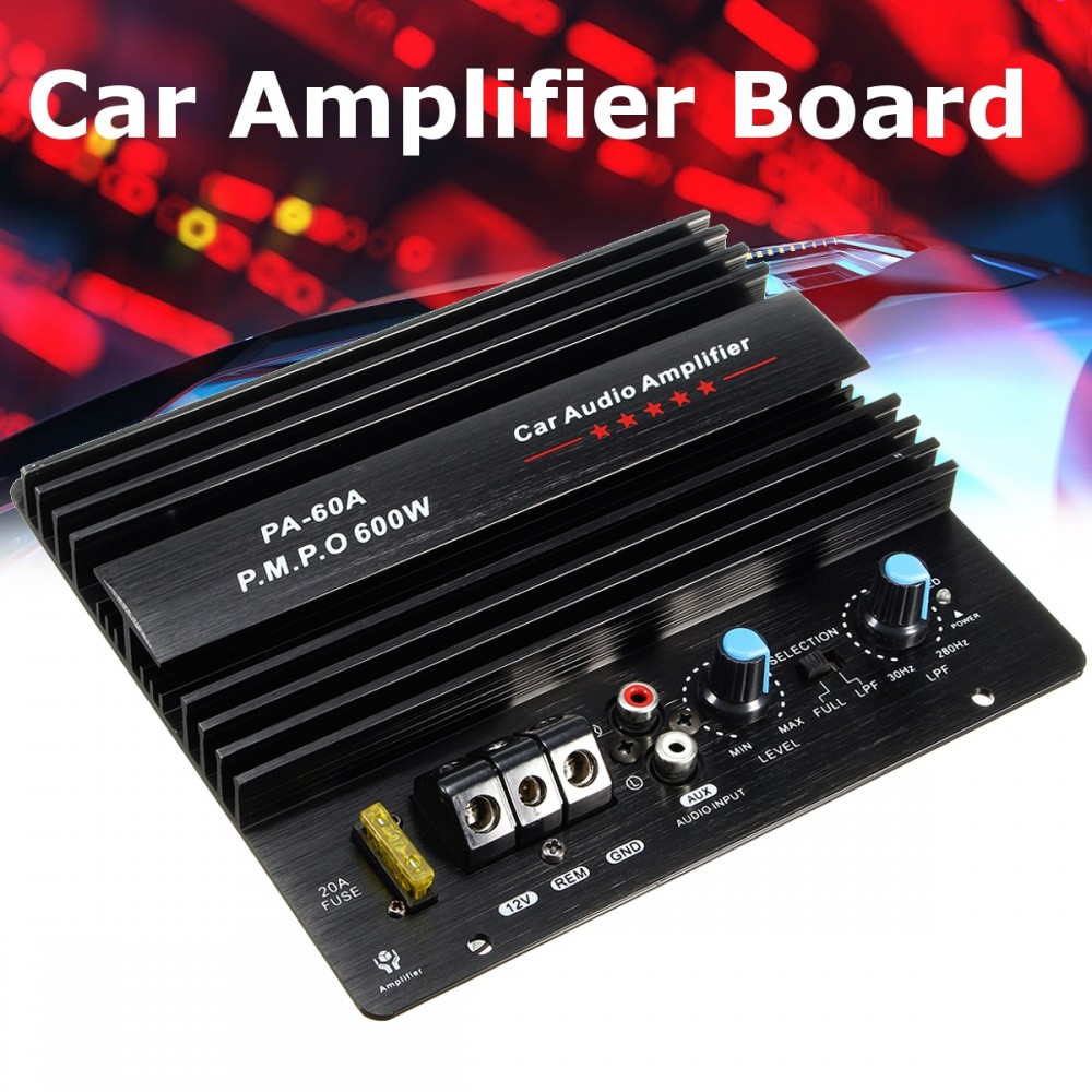 KROAK 12V 600W Car Amplifier Board Powerful Subwoofer Car Audio Amplifier Mono Stereo Power Amplifier Bass Black