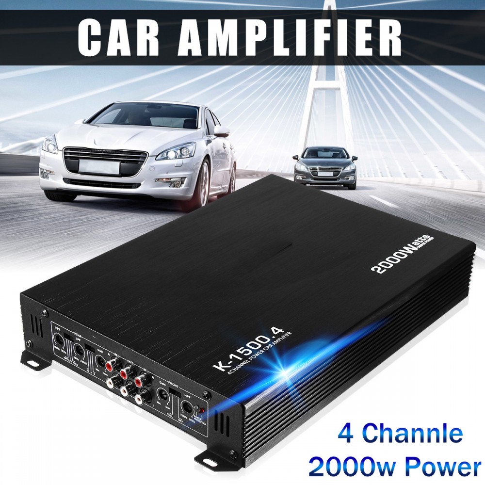 2000W 4 Channel Car Amplifier Speaker Vehicle Amplifier Power Stereo Amp Auto Audio Power Amplifier Car Audio Amplifier
