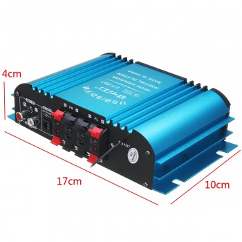 KROAK 360W DC 12V Digital Audio Stereo Amplifier 4CH USB SD FM + Remote Control Mini Car Audio Power Amplifier