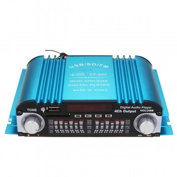 KROAK 360W DC 12V Digital Audio Stereo Amplifier 4CH USB SD FM + Remote Control Mini Car Audio Power Amplifier