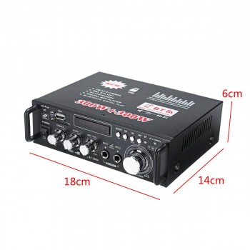 KROAK 600W 12V 220V Mini USB Car Bluetooth HiFi Stereo Audio Power Amplifier Remote Control for Car Auto Home Audio