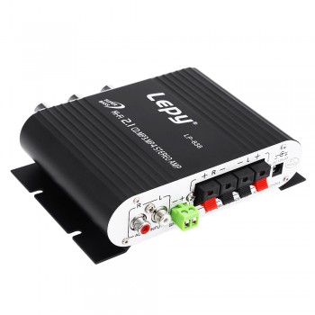 LP - 838 Car 3 Channel Power Amplifier Hi-Fi 12V Stereo Mini Subwoofer Audio Accessory Mega Bass connect with MP3 MP4 DVD Player