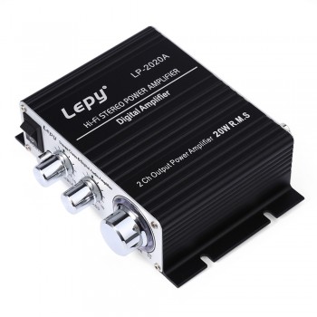 Lepy LP2020A EU Plug Car Amplifier HiFi Digital Stereo Audio Amplifiers Over-current Protection Infrared Remote Control