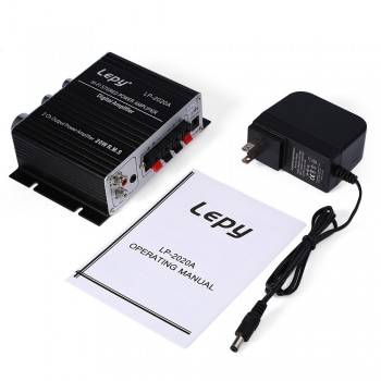 Lepy LP2020A EU Plug Car Amplifier HiFi Digital Stereo Audio Amplifiers Over-current Protection Infrared Remote Control