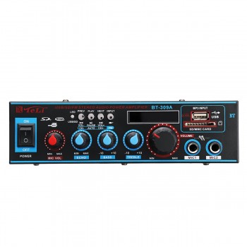 2x60W Audio Power Stereo Digital Amplifier 220V/12V Bluetooth USB FM SD Mic Home CarCompatible LED Display with Remote Contro