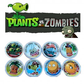 48 pcs/lot Plants vs Zombies Round Cards Shaped Pea Shooter Sunflower Figure Family Entertainment Kid Gift Toy