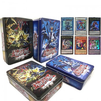 60pcs Different Yugioh Paper Cards with Iron Box Yu gi oh Anime Game Collection Cards Kids Boys Toys Gift