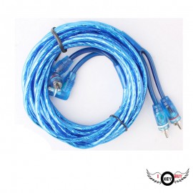 1PC 2M High-Fidelity Transparent Blue Car Subwoofer Wiring Kit RCA Audio Cable  Amplifier Modified PVC Plastic Copper Line