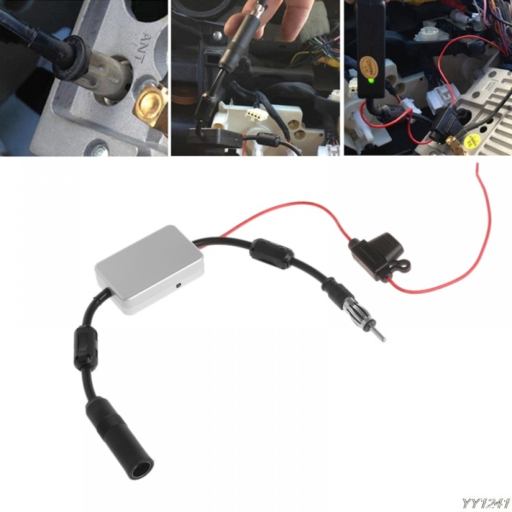 Universal FM Signal Amplifier Car Antenna Radio Booster 88-108Mhz DC 5-12V Car Electronics-Y11