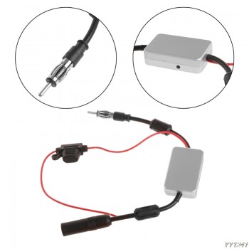 Universal FM Signal Amplifier Car Antenna Radio Booster 88-108Mhz DC 5-12V Car Electronics-Y11