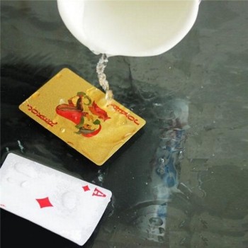 New Golden Playing Cards gold foil poker set Euro Dollar Grid Gold Plastic foil poker Durable Waterproof Cards