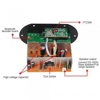 AOSHIKE  Dual Microphone Bluetooth Amplifiers 12V 24V 220V Subwoofer Amplifier Board For 5-10Inch Subwoofer Speaker DIY