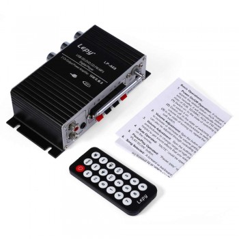 Lepy LP - A68 Mini Car Amplifier HiFi Stereo Audio 2 Channels USB SD FM Speaker with Remote Control