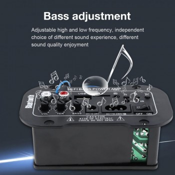 5 Inch HI-FI Bluetooth Home Car Audio Power Amplifier Auto FM Radio Player HiFi Bass Power AMP Support SD USB DVD MP3 Input