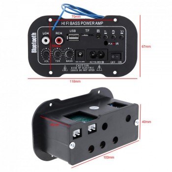 5 Inch HI-FI Bluetooth Home Car Audio Power Amplifier Auto FM Radio Player HiFi Bass Power AMP Support SD USB DVD MP3 Input