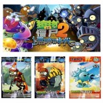 60 pcs/lot Plants vs Zombies Cards Plants Zombies Action Figures Collect Card Pea Shooter Sunflower Trading Card Kid Toy