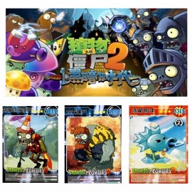 60 pcs/lot Plants vs Zombies Cards Plants Zombies Action Figures Collect Card Pea Shooter Sunflower Trading Card Kid Toy
