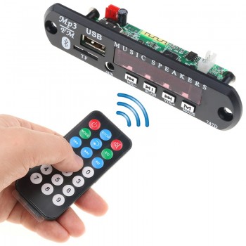 12V Bluetooth MP3 Wireless FM Radio MP3 Decoder Board Car Music Speaker USB Power Supply Audio Module with Remote Controller