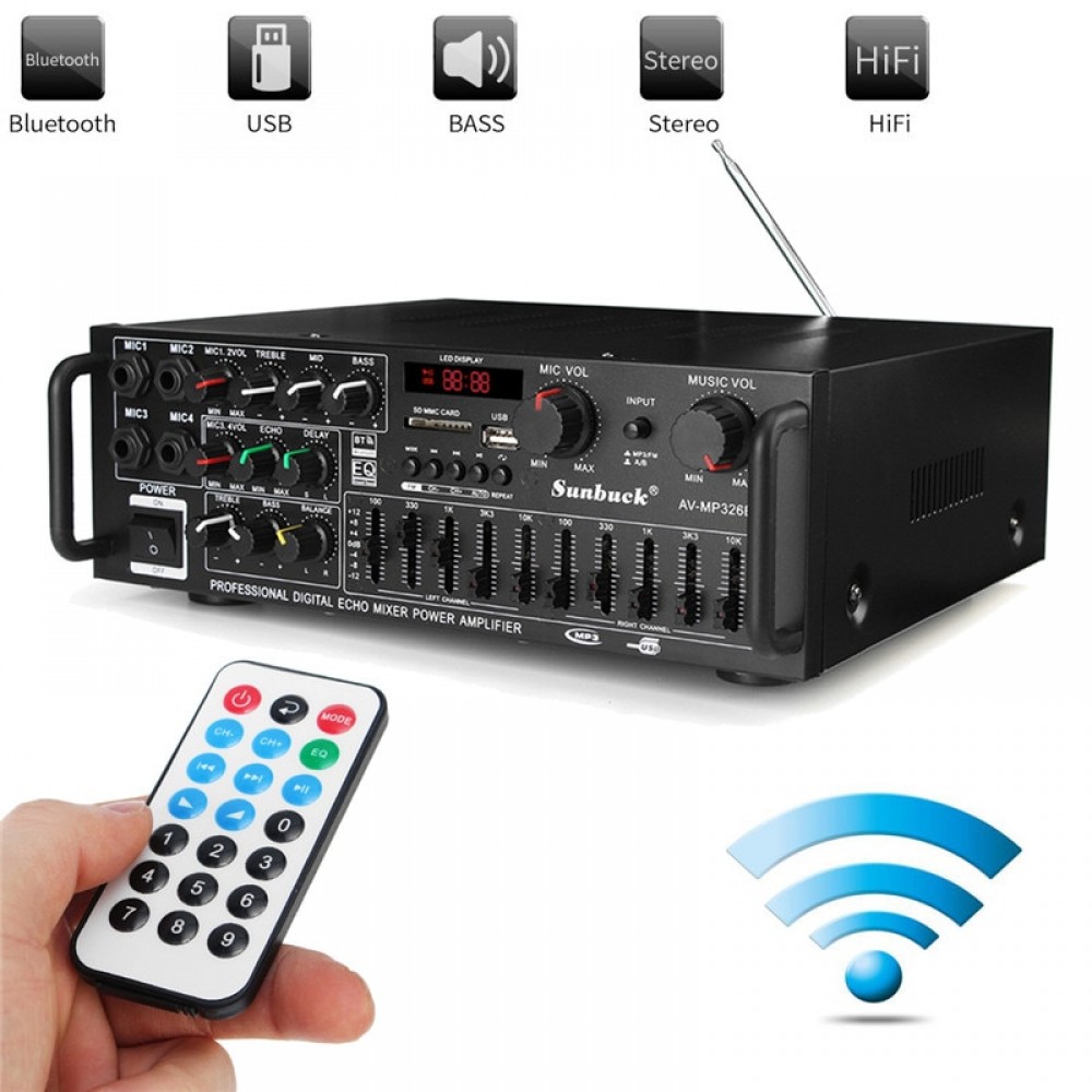 Universal bluetooth Car Auto Stereo Power Amplifier Car Sound Wireless Amplifier 2 Channel EQ Hifi Stereo Audio Amplifiers