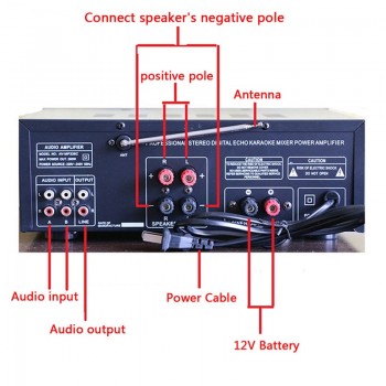 Universal bluetooth Car Auto Stereo Power Amplifier Car Sound Wireless Amplifier 2 Channel EQ Hifi Stereo Audio Amplifiers