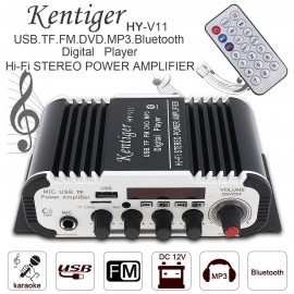 Kentiger 2CH HI-FI Bluetooth Car Audio Power Amplifier FM Stereo Radio Player Support SD USB DVD MP3 Input for Auto Motorcycle